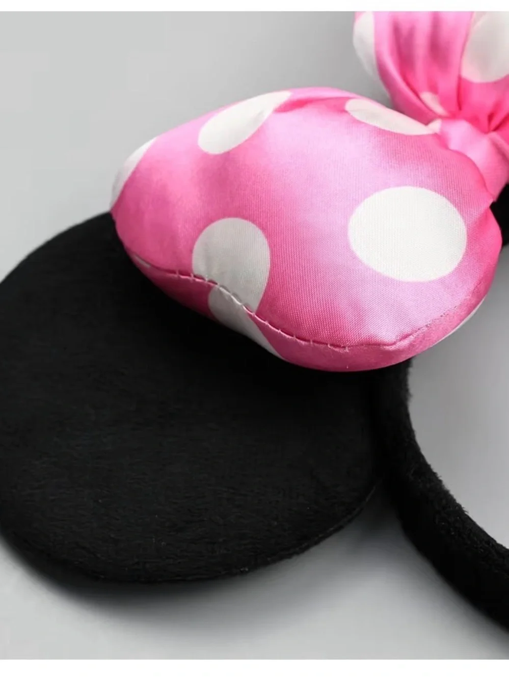 Pink Polka Dot Mouse Ear Headband